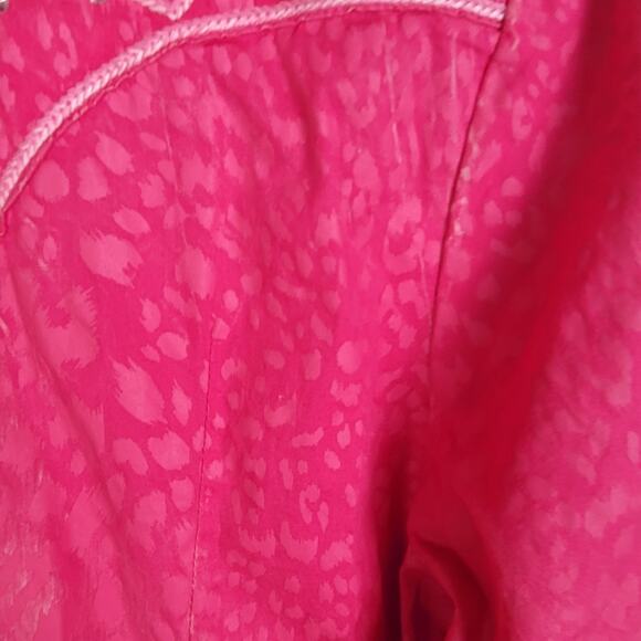 Roar pink embroidered sequined satin trim button up western shirt Large Cowgirl - Picture 7 of 10